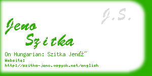 jeno szitka business card